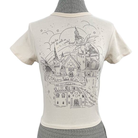 Taylor Swift Speak Now Babydoll Tee Kingdom Lights Castle Dragons Cream Size XS - Picture 1 of 12